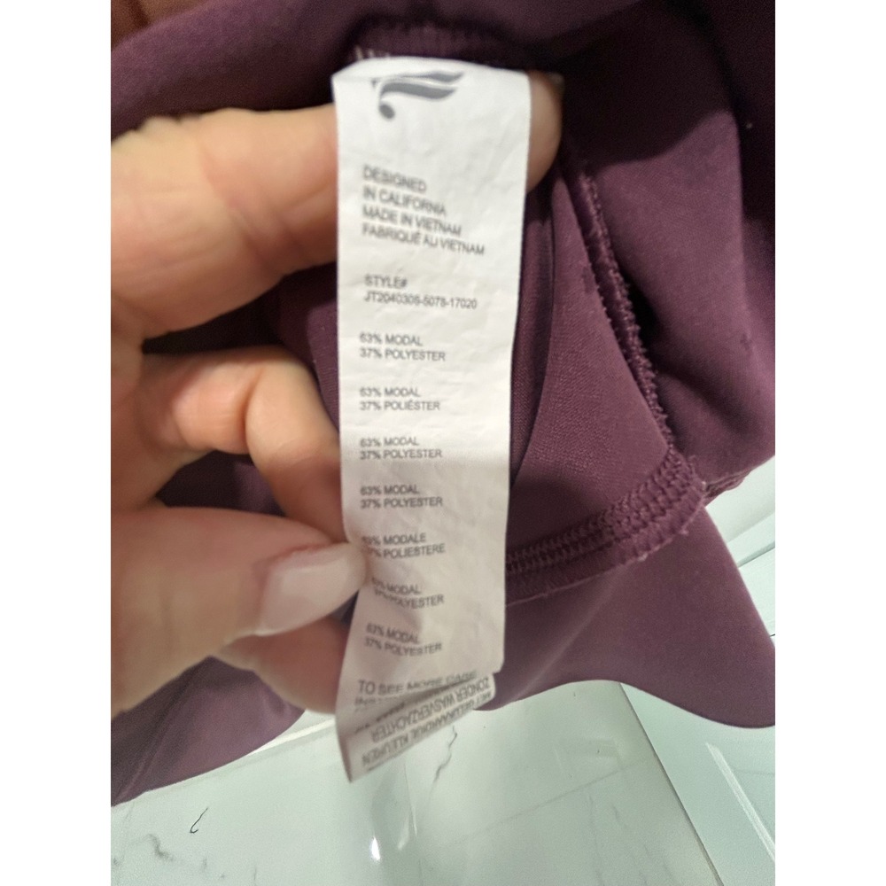 Fabletics Plum Purple Cinched Waist Full Zip Hooded Jacket Thumbholes Size XS - Picture 6 of 12